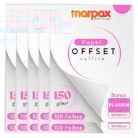 Papel Offset 150g Planner 180x180mm Branco Marpax 1000 fls