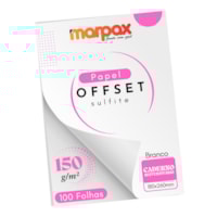 Papel Offset 150g Universitário 180x260mm Branco Marpax 100 fl