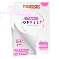 Papel Offset 150g Universitário 180x260mm Branco Marpax 200f