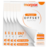 Papel Offset 180g 300X300mm Branco Liso Marpax com 1000fls