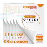 Papel Offset 180g 300X300mm Branco Liso Marpax com 500fls