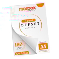 Papel Offset 180g A4 210X297mm Cor Branco Marpax 100fls