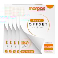 Papel Offset 180g Colegial 175x235mm Branco Marpax 500 fls