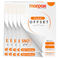 Papel Offset 180g Planner 180x180mm Branco Marpax 1000 fls