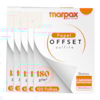Papel Offset 180g Universitário 180x260mm Branco Marpax 500f