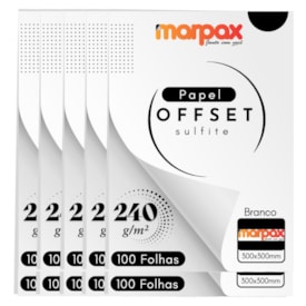 Papel Offset 240g 300X300mm Branco Liso Marpax com 1000fls