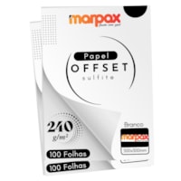 Papel Offset 240g 300X300mm Branco Liso Marpax com 200fls