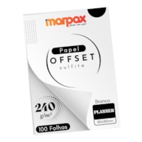 Papel Offset 240g Planner 180x180mm Branco Marpax 100 fls