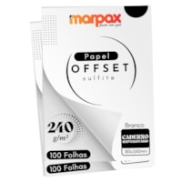Papel Offset 240g Universitário 180x260mm Branco Marpax 200f