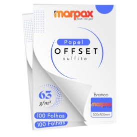 Papel Offset 63g 300X300mm Branco Liso Marpax com 200fls