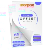 Papel Offset 63g 300X600mm Branco Liso Marpax com 200fls