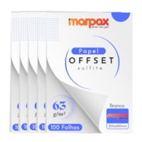 Papel Offset 63g 300X600mm Branco Liso Marpax com 500fls