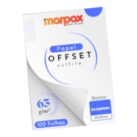 Papel Offset 63g Bloquinho 80x110mm Branco Liso Marpax 100fl