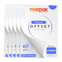 Papel Offset 63g Bloquinho 80x110mm Branco Liso Marpax 500fl