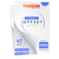 Papel Offset 63g Universitário 180x260mm Branco Marpax 200fl