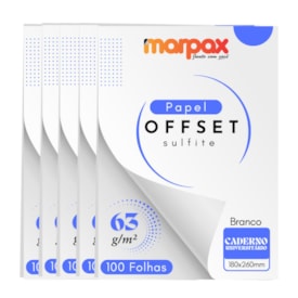 Papel Offset 63g Universitário 180x260mm Branco Marpax 500fl