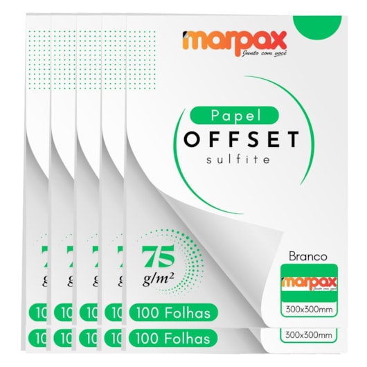 Papel Offset 75g 300x300mm Branco Marpax 1000 fls