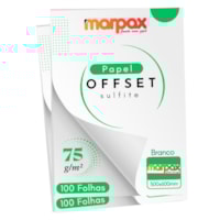 Papel Offset 75g 300X600mm Branco Liso Marpax com 200fls