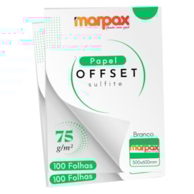 Papel Offset 75g 300X600mm Branco Liso Marpax com 200fls