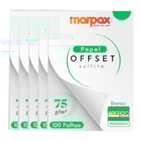 Papel Offset 75g 300X600mm Branco Liso Marpax com 500fls