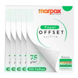 Papel Offset 75g 300X600mm Branco Liso Marpax com 500fls