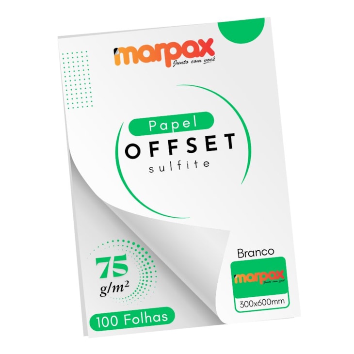Papel Offset 75g 300x600mm Branco Marpax 100 fls