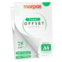 Papel Offset 75g A4 210x297mm Branco Marpax 200 fls