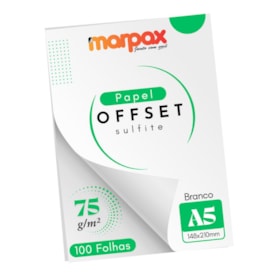 Papel Offset 75g A5 148x210mm Cor Branco Marpax com 100fls