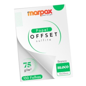 Papel Offset 75g Bloco 110x210mm Branco Marpax 100 fls