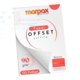 Papel Offset 90g 300X600mm Branco Liso Marpax com 100fls
