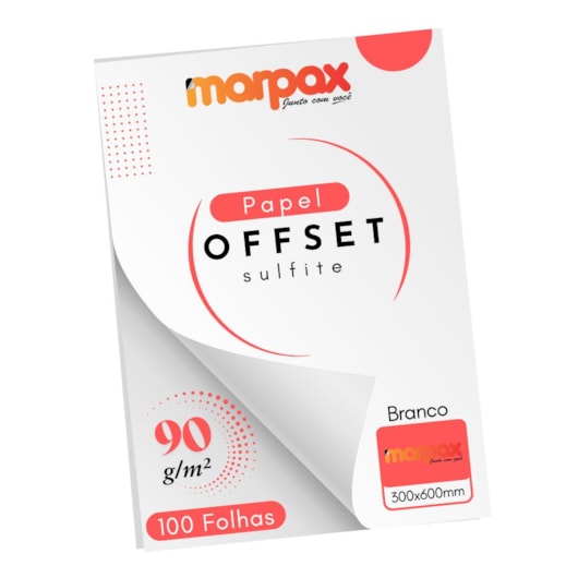 Papel Offset 90g 300x600mm Branco Marpax 100 fls