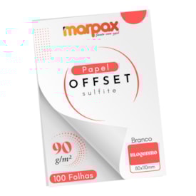 Papel Offset 90g Bloquinho 80x110mm Branco Marpax 100 fls