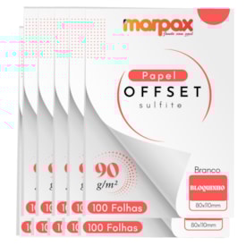 Papel Offset 90g Bloquinho 80x110mm Branco Marpax 1000 fls