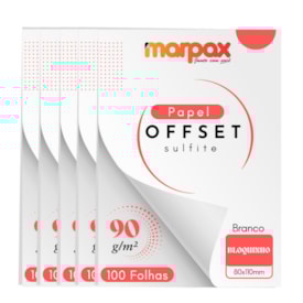 Papel Offset 90g Bloquinho 80x110mm Branco Marpax 500 fls