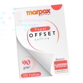 Papel Offset 90g Universitário 180x260mm Branco Marpax 100fl