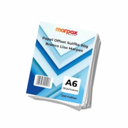 Papel Offset A6 90g Branco Liso Marpax 200 folhas