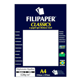 Papel Opaline 120g Branco A4 210x297mm Filipaper 30fls