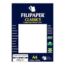 Papel Opaline 180g Branco A4 210X297mm Filipaper 50fls