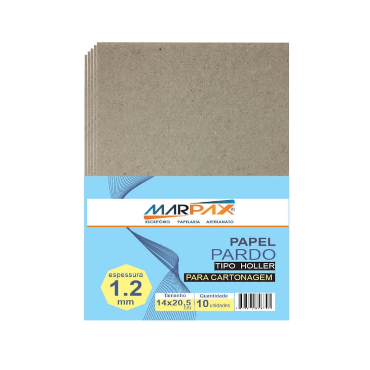 Papel para Cartonagem Pardo Tipo Holler 1,2mm 14x20,5cm 10un