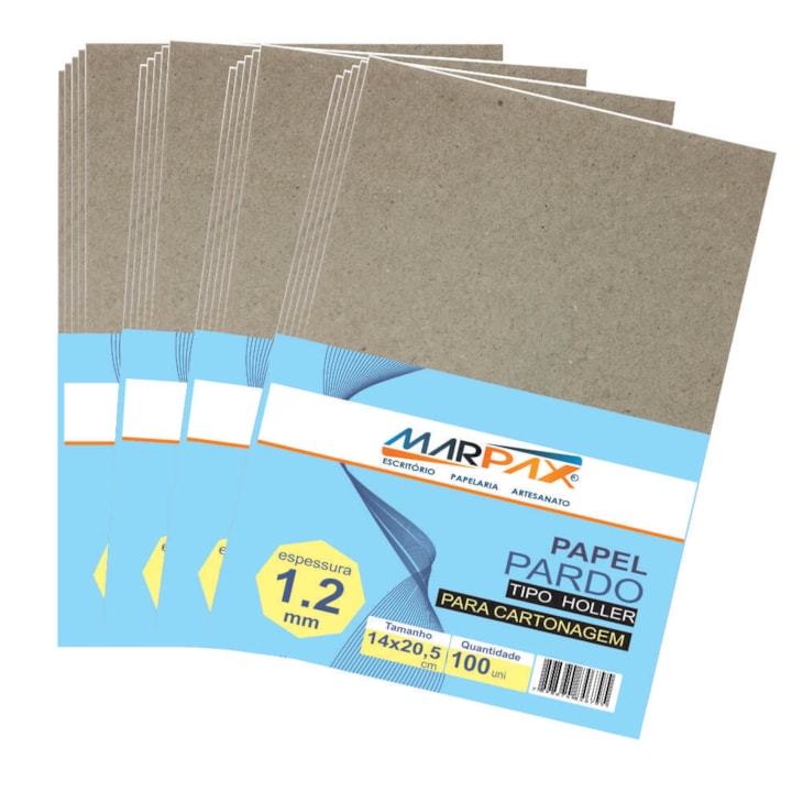 Papel para Cartonagem Pardo Tipo Holler 1,2mm A4 100un