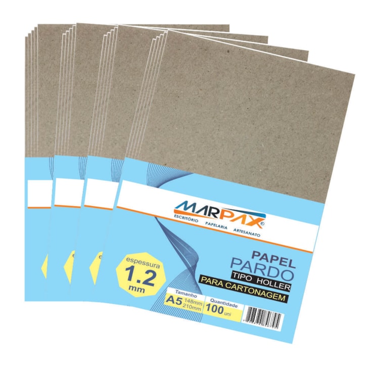 Papel para Cartonagem Pardo Tipo Holler 1,2mm A5 100un
