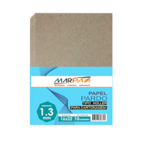 Papel para Cartonagem Pardo Tipo Holler 1,3mm 16X22cm 10un