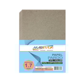 Papel para Cartonagem Pardo Tipo Holler 1,7mm 14x20,5cm 10un