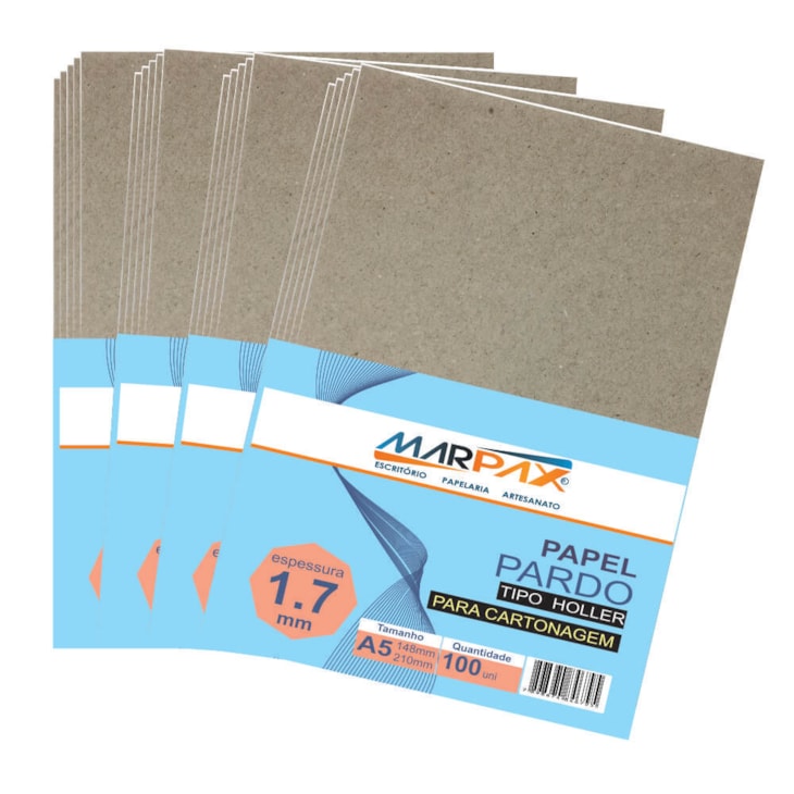 Papel para Cartonagem Pardo Tipo Holler 1,7mm A5 100un