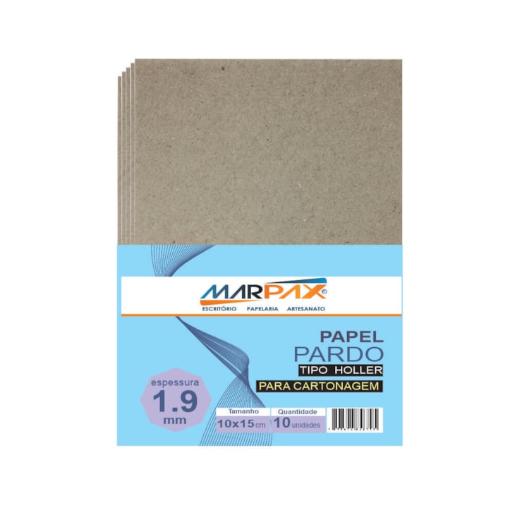 Papel para Cartonagem Pardo Tipo Holler 1,9mm 10x15cm 10un