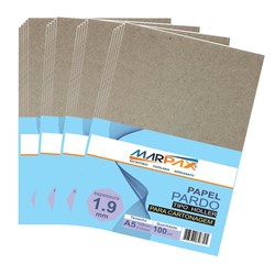 Papel para Cartonagem Pardo Tipo Holler 1,9mm A5 100un