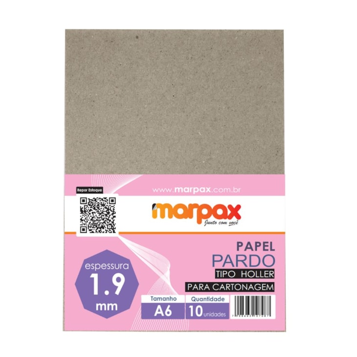 Papel para Cartonagem Pardo Tipo Holler 1,9mm A6 com 10un