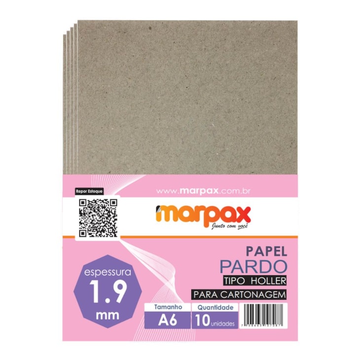 Papel para Cartonagem Pardo Tipo Holler 1,9mm A6 com 10un