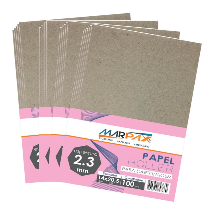 Papel para Cartonagem Pardo Tipo Holler 2,3mm 14x20,5 100un