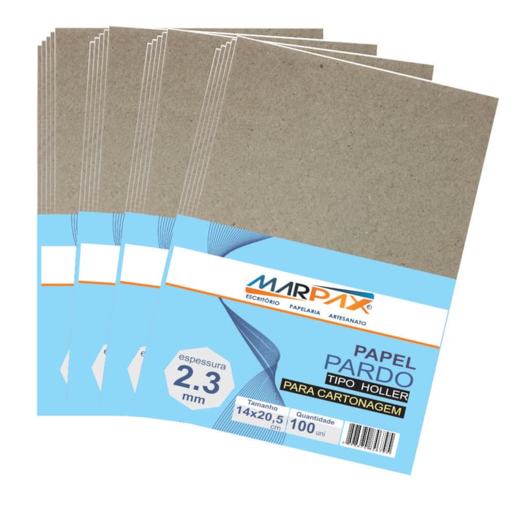 Papel para Cartonagem Pardo Tipo Holler 2,3mm A4 100un